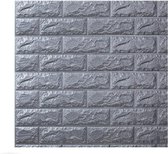 Isigns® 3D Silver Grey Sticky Tiles - Stickers muraux Salon - Stickers Carrelage Chambre - Panneaux Muraux 3D - Décoration murale Imperméable - Papier Peint Autocollant - Par 10 Pièces