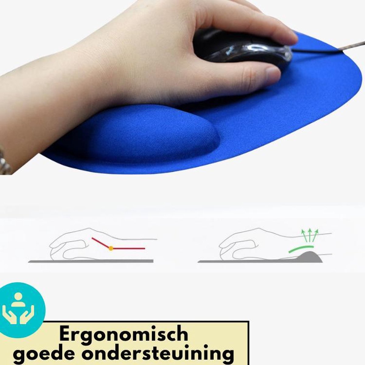 Lynnz de souris Lynnz® avec repose-poignet ergonomique bleu 2021
