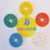 Sokhero - Sokken Waszak Organiser - Cadeau Wassen Kousen - Wasmachine Sock Clips - Sok Waslijn Wasnet - Ideale Praktische Knijpers - Drogen Huishouden Wasknijpers (15 stuks 5 kleuren voor sokken)