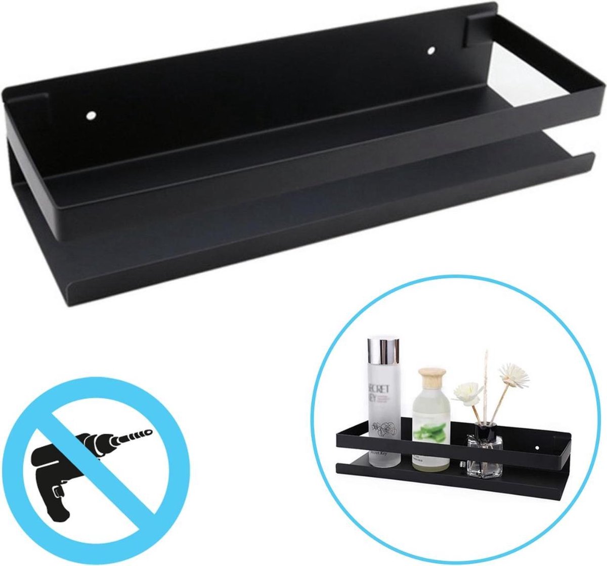 Sanics Doucherek zonder Boren Doucherekje Zwart Hangend badrekje