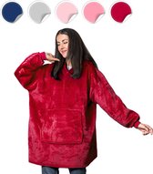 STFF® Hoodie Deken met Mouwen - Fleece Trui - Sweater - Hoodie Blanket - Sweatshirt - Donker rood