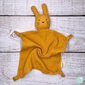 Knuffeldoekje Konijn - Mosterd geel
