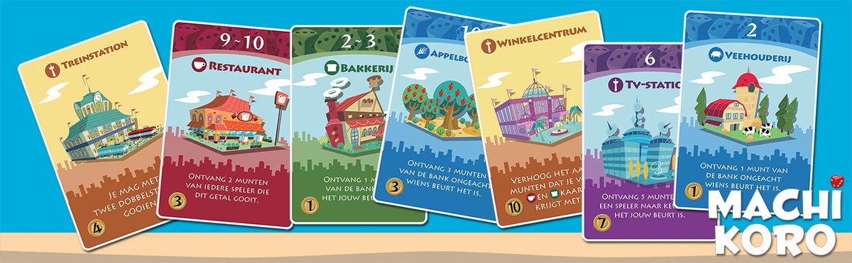 White Goblin Games Machi Koro - Dobbelspel - Bouw je eigen stad — afbeelding 17