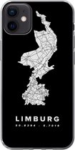 Geschikt voor iPhone 12 mini hoesje - Limburg - Nederland - Kaart - Siliconen Telefoonhoesje