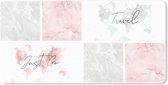 Bureau onderlegger - Muismat - Bureau mat - Wereldkaarten - Marmer print - Pastel - 80x40 cm
