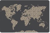 Bureau onderlegger - Muismat - Bureau mat - Wereldkaart - Dierenprint - Luipaard - 60x40 cm