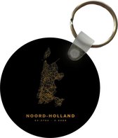 Sleutelhanger - Noord-Holland - Nederland - Zwart - Goud - Plastic - Rond - Uitdeelcadeautjes