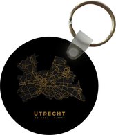 Sleutelhanger - Utrecht - Kaart - Nederland - Gold - Plastic - Rond - Uitdeelcadeautjes