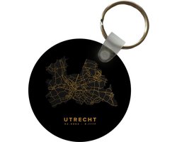 Sleutelhanger - Utrecht - Kaart - Nederland - Gold - Plastic - Rond - Uitdeelcadeautjes