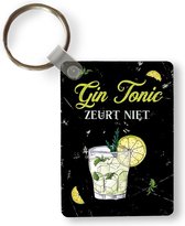 Sleutelhanger - Gin Tonic - Glas - Vintage - Uitdeelcadeautjes - Plastic - Vaderdag cadeau - Geschenk - Cadeautje voor hem - Tip - Mannen