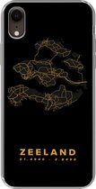 Geschikt voor iPhone XR hoesje - Zeeland - Nederland - Zwart - Goud - Siliconen Telefoonhoesje
