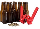 BrouwChef Flessenset compleet - Flessenset Compleet met capper en kroonkurken - Zelf Bier Brouwen - Bier Brouwen Flessenset - Origineel Cadeau - Kerstpakket