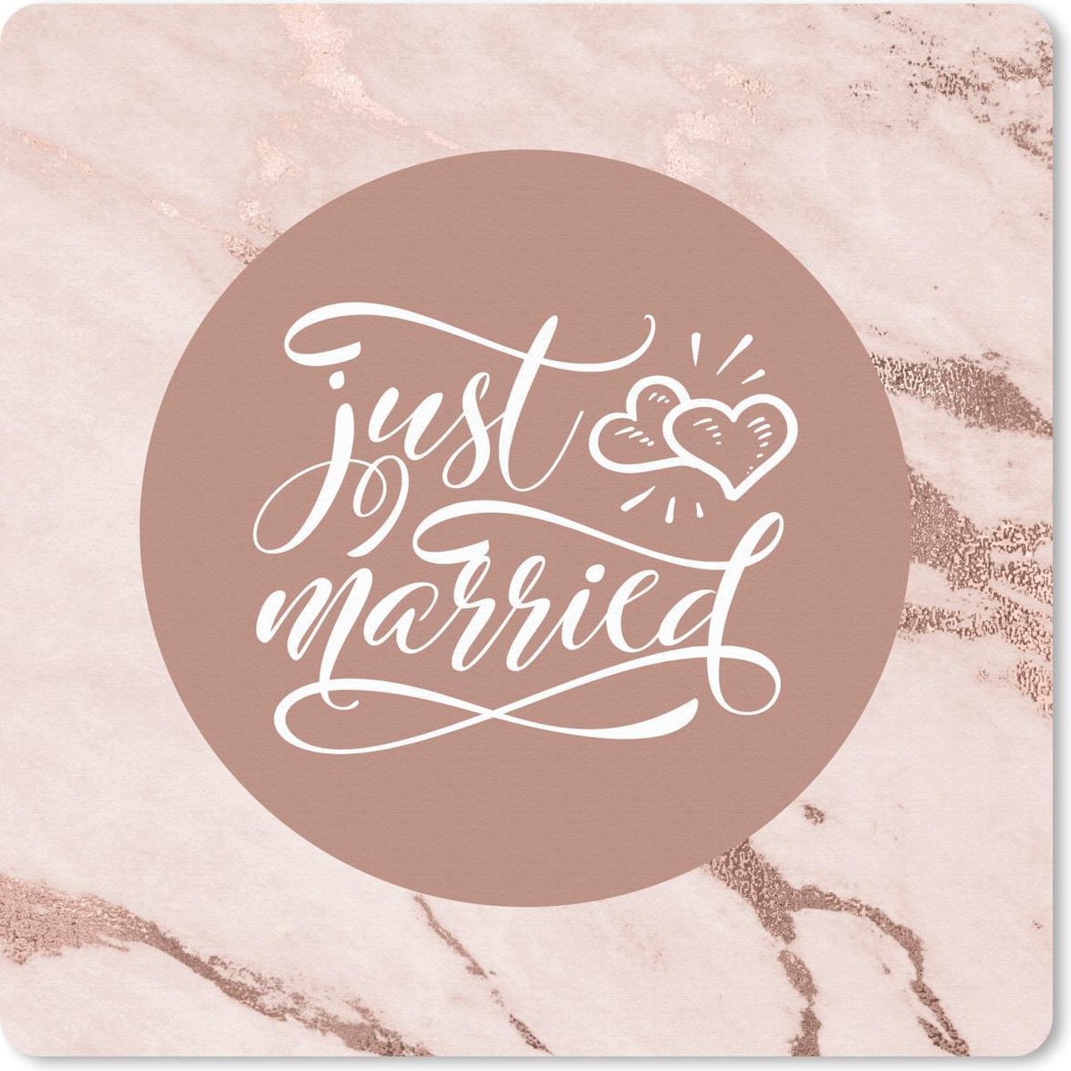 Muismat 30x30 cm - Mousepad Spreuken - Just married - Trouwen - Quotes - Muismatten