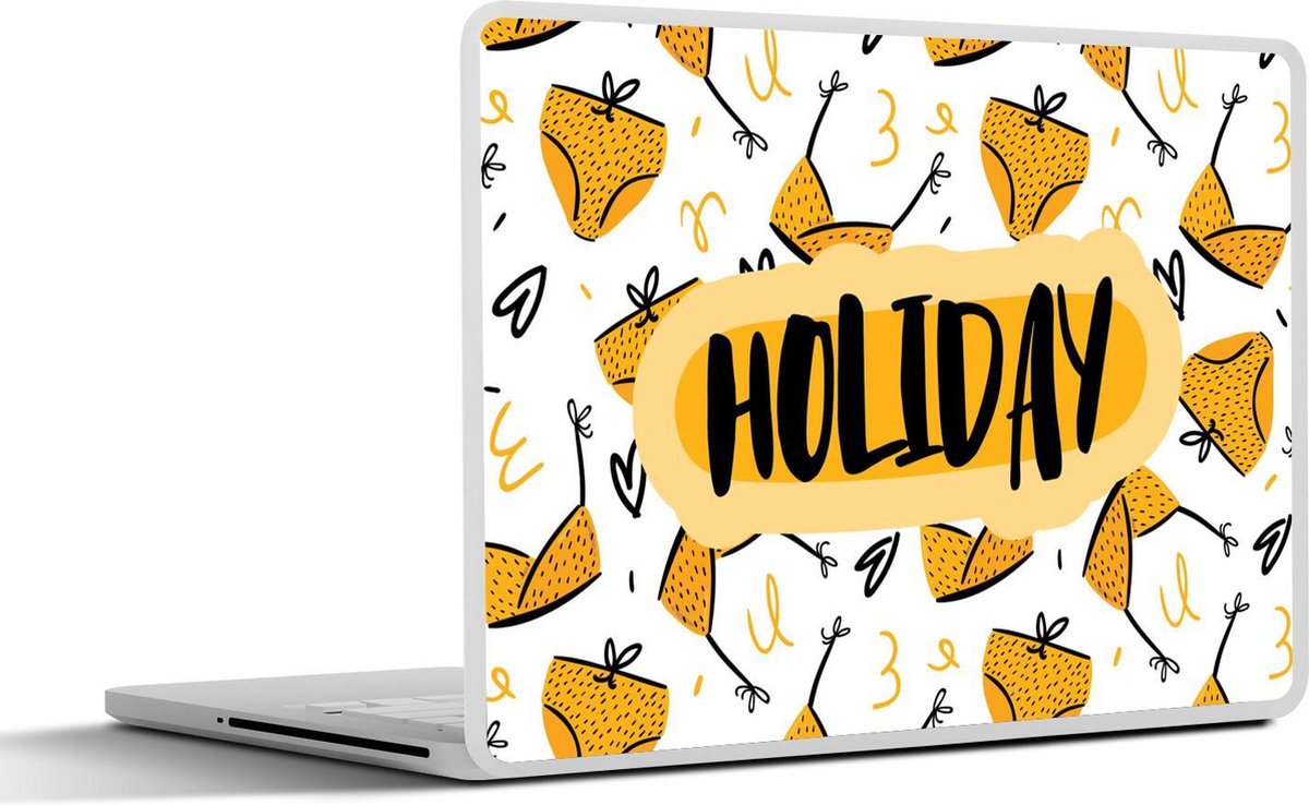 Afbeelding van product SleevesAndCases  Laptop sticker - 17.3 inch - Zomer - Geel - Bikini