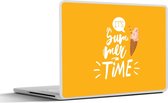 Laptop sticker - 11.6 inch - Zomer - Geel - IJs - 30x21cm - Laptopstickers - Laptop skin - Cover