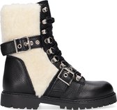 So Jamie Cosy Veterboots - Laarzen Met Veters - Meisjes - Zwart - Maat 35