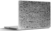 Laptop sticker - 10.1 inch - Hiërogliefen - Egypte - Zwart - Wit - 25x18cm - Laptopstickers - Laptop skin - Cover