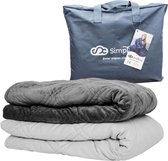 Set de Weighted Blanket lestée 6 kg Beter Sleep - Housse chaude lavable - 200 x 140 - Gris foncé