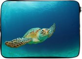 Etui pour ordinateur portable 13 pouces 34x24 cm - Tortue - Etui pour Macbook & Laptop Photo en gros plan de tortue de mer verte - Etui pour ordinateur portable avec photo
