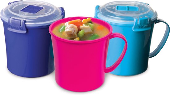 Tasse à soupe pour micro-ondes Sistema - 656 ml - Vert lime | bol.com