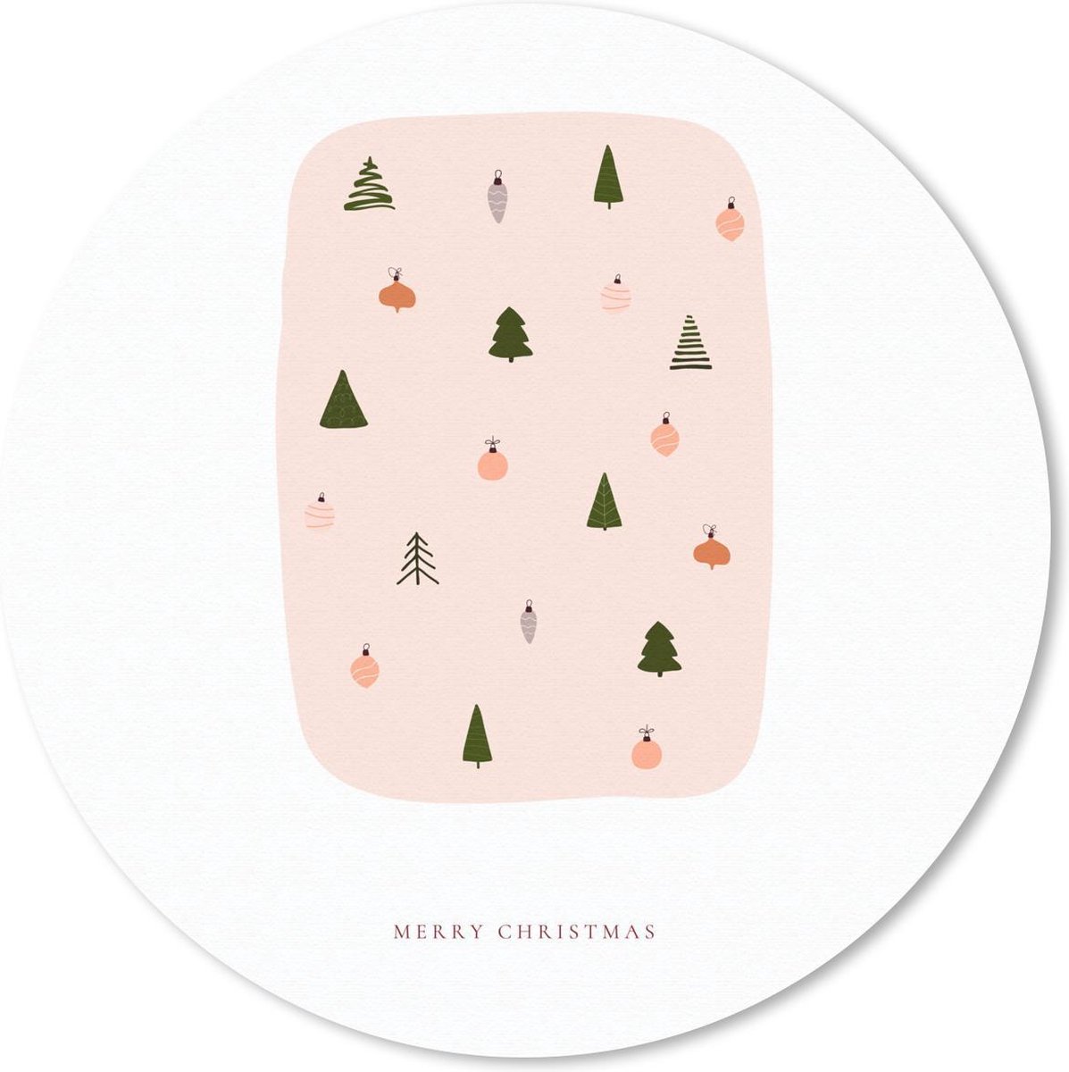 Muismat rond 40x40 cm - Mousepad Kerstbomen - Kerstballen - Quote - Ronde muismatten - Kerst - Cadeau - Kerstcadeau voor mannen en voor vrouwen