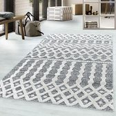 Scandinavisch vloerkleed - Pitea Knot Grijs/Creme 200x290cm