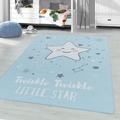 Kindervloerkleed - Pleun Ster Blauw 80x120cm