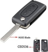 Autosleutelbehuizing - sleutelbehuizing auto - sleutel - Autosleutel / Peugeot 2 knops