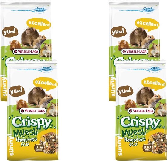 Versele-Laga Crispy Muesli Hamsters & Co - Hamstervoer - 4 x 2.75 kg |  bol.com