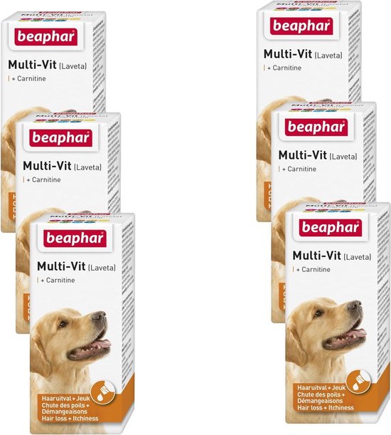 Beaphar Lavita Multi-Vit Hond - Voedingssupplement - Huid - Vacht - 6 x 20 ml