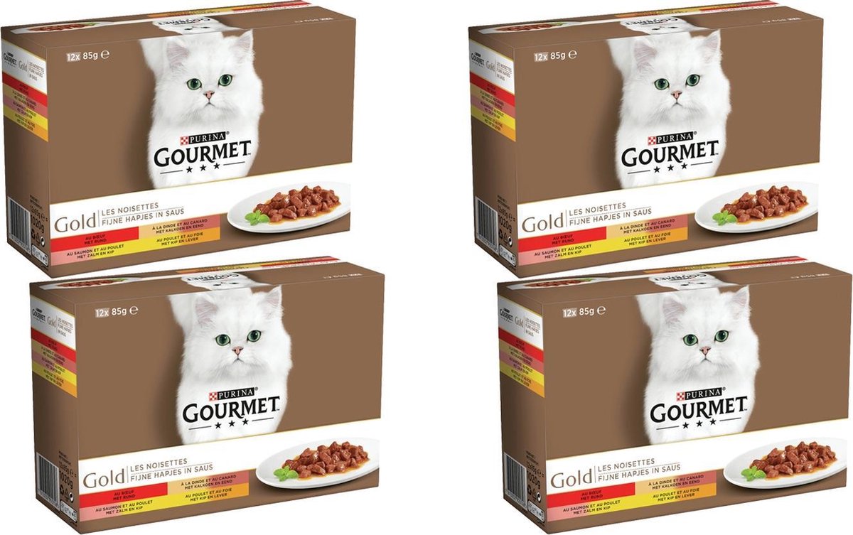 Gourmet Gourmet Gold Multipack - Kattenvoer - 4 x Vleesmix Vlees 12x85 g