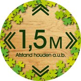 Vloersticker afstand houden, 1,5 meter vloerstickers rond Ø 20 cm. Corona / COVID-19