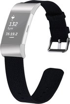 By Qubix - Fitbit Charge 2 Canvas Bandje (Large) - Zwart - Fitbit charge bandjes