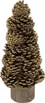 Dennenappel kerstboom - Cone Pinecone | ø 18 x 31 cm | Decoratieve gouden mini kerstboom gemaakt van echte dennenappels | Goud