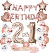 Joya Beauty® 21 Jaar Verjaardag Versiering | Roségoud | Versiering Verjaardag | Feestversiering | Feestpakketten | Feestversiering Pakketten