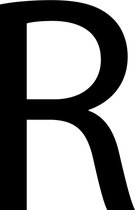Letter muurstickers - Letter R | Alfabet leren | kinderen origineel cadeau | Letter r muursticker | 1 letter sticker R | Zwart