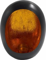 Marrakesh Egg - Kaarsenhouder klein - Zwart - Goud - Rond - 19x14x8cm