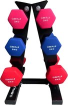 Dumbbell set met rekje - 2x 2KG - 2x 3KG - 2x 5KG met houder - fitness