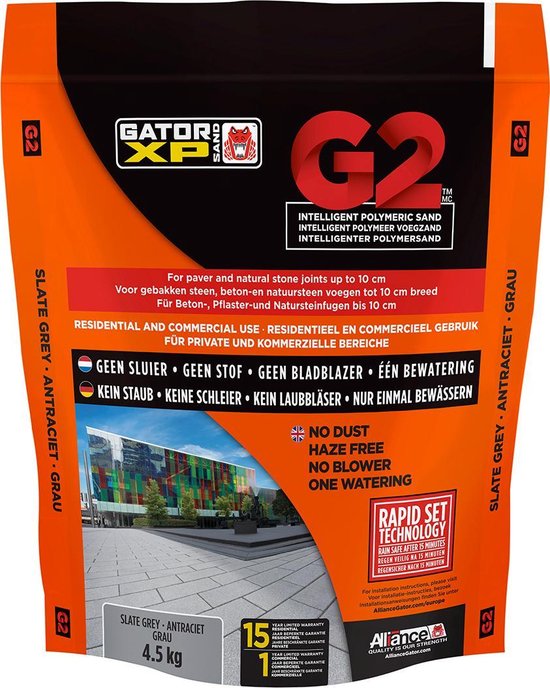 Foto: Gator sand xp g2 voegzand zak 4 5kg antraciet