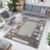 Tapiso Laila Vloerkleed Grijs Modern Woonkamer Sklaapkamer Tapijt Maat- 180x260