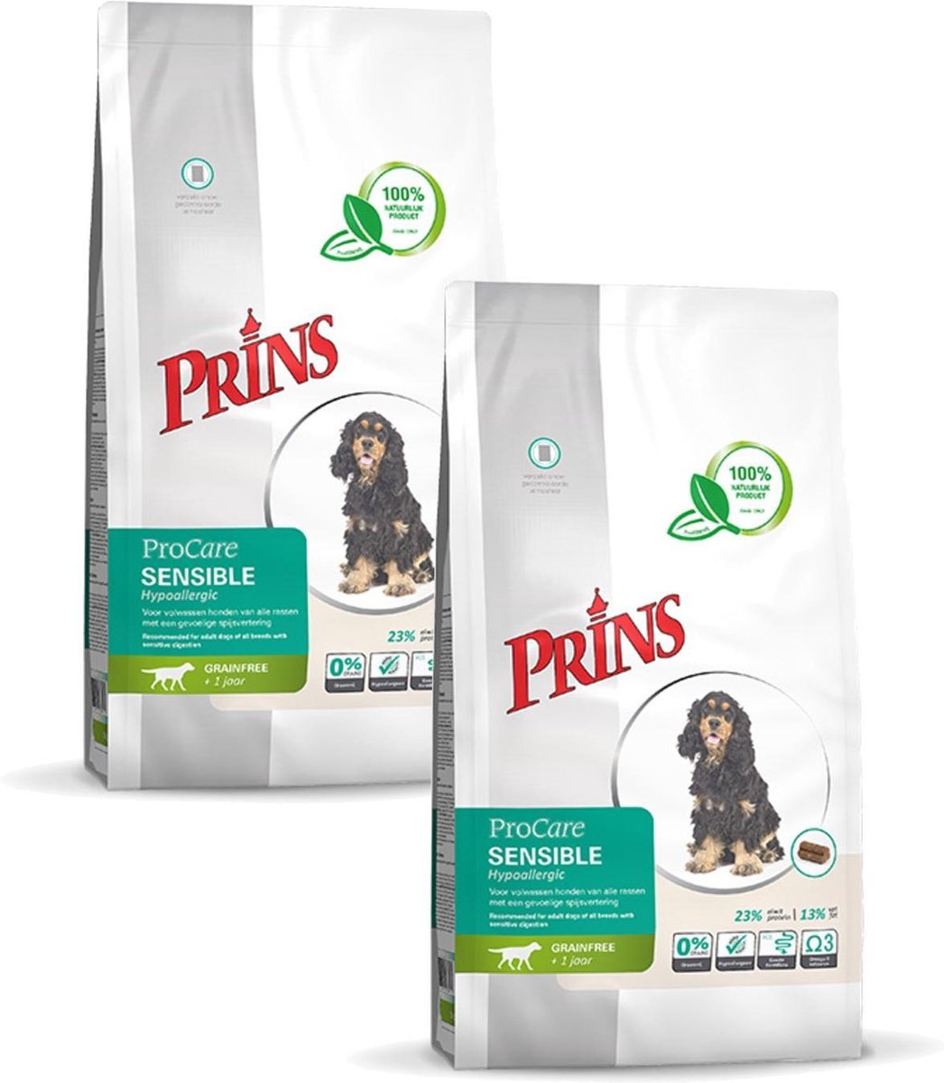 Prins Prins Procare Sensible Hypoallergic - Hondenvoer - 2 x 12 kg Graanvrij