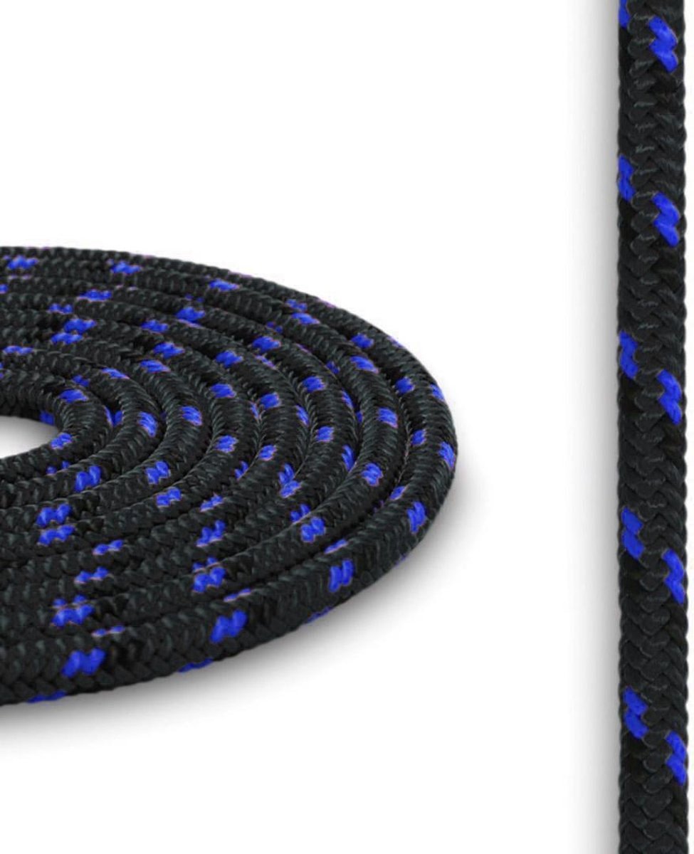 Touw op rol - 5mm - 300 meter - Zwart/blauw