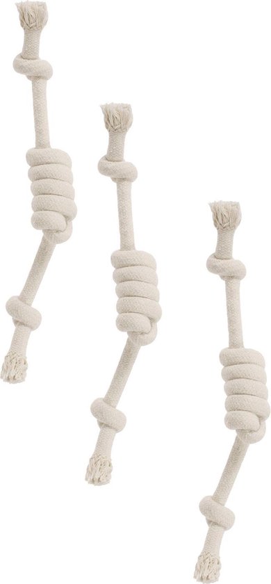Adori Flostouw Katoen Wit – Hondenspeelgoed – 3 x 27 cm
