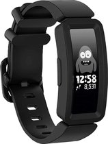 Siliconen Smartwatch bandje - Geschikt voor Fitbit Ace 2 siliconen bandje - voor kids - zwart - Strap-it Horlogeband / Polsband / Armband
