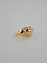 Ring massief hartje - goud