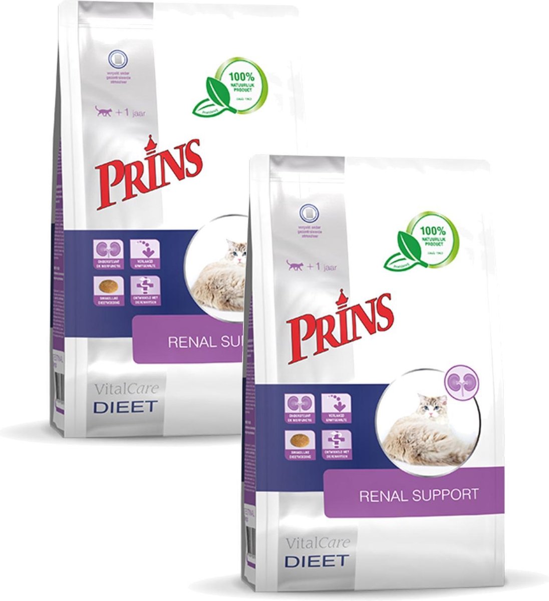 Prins Vitalcare Dieet Renal Support - Kattenvoer - 2 x 1.5 kg
