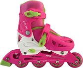 Bol.com Move Blitz Skates Inlineskates - Maat 35-38 - Meisjes - roze/wit/groen aanbieding
