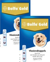 Bolfo Gold Hond 250 - Anti vlooienmiddel - 2 x 2 stuks 10 - 25 Kg