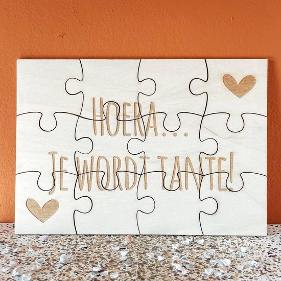 Puzzle en bois A5 | Annonce de grossesse | Hourra... Tu vas être tante !