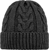 Zwarte gebreide muts | fleece | Gevoerd | zwart | Beanie voor dames en heren